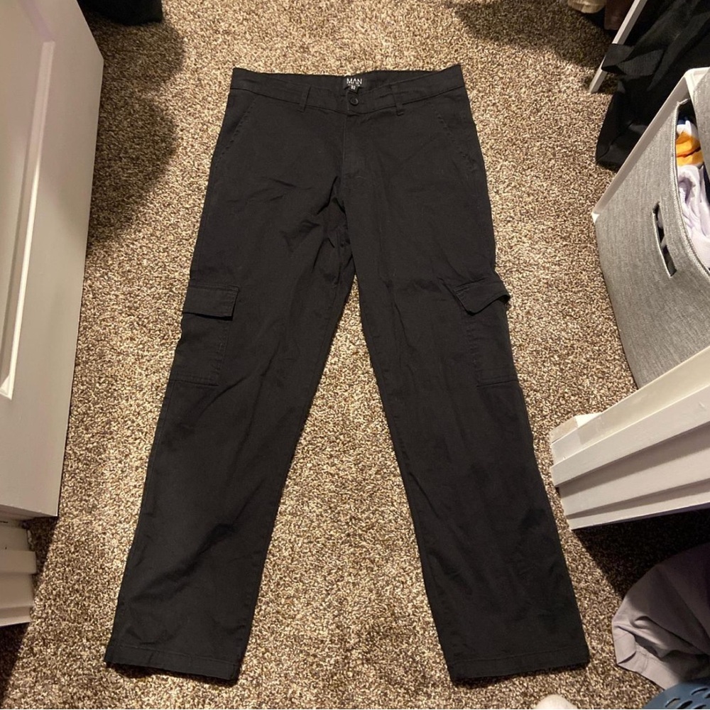 Boohoo Men's Dark Cargo Pants